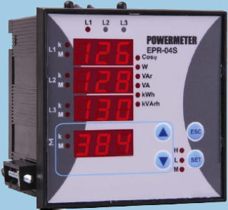 Measure electricity fluctuations - harmonics type of voltage receiving with three fase analyser