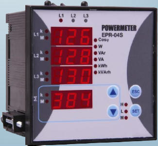 Measure electricity fluctuations - harmonics type of voltage receiving with three fase analyser