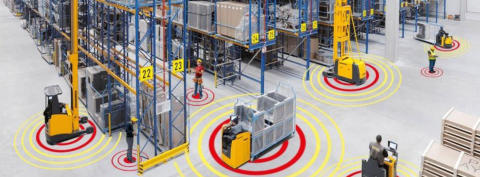 forklift safety system detects vehicles and people